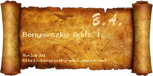 Benyovszky Adél névjegykártya